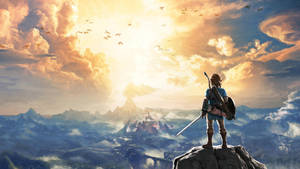 Zelda Breath Of The Wild With Link Wallpaper