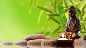 Zen Desktop Buddha Statue Candle Wallpaper