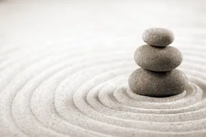 Zen Desktop Stone Stack With White Sand Wallpaper