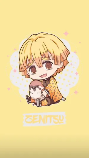Zenitsu Chibi Art Wallpaper