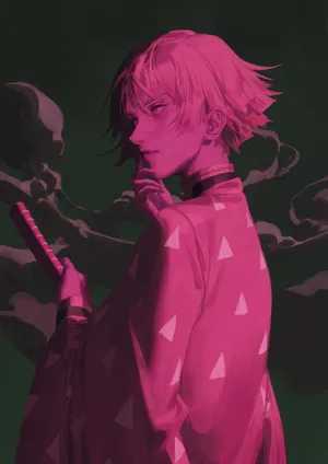 Zenitsu In Pink Wallpaper