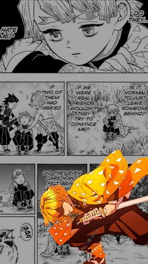 Zenitsu Manga Scene Wallpaper
