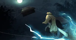 Zenitsu Under The Moon Wallpaper