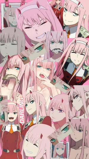 Zero Two's Faces Phone Wallpaper