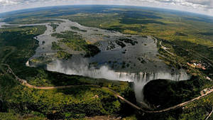 Zimbabwe's Curtain Of Water Wallpaper