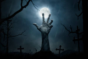 Zombie Hand In Graveyard Wallpaper