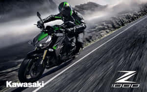 Zoom Around On A Kawasaki Desktop Wallpaper