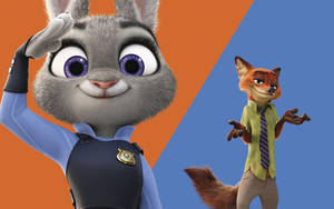 Zootopia Courageous Judy And Nick Wallpaper