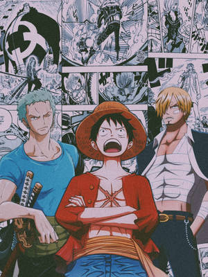 Zoro, Sanji, And Luffy Aesthetic Wallpaper