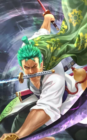 Zoro Wano Biting Sword Wallpaper