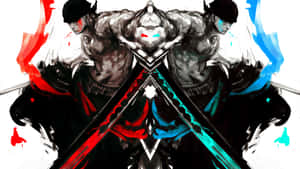 Zoro Wano Red Blue Sword Wallpaper